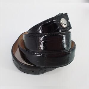 Tardini Genuine American Alligator Belt Strap Black Size 42 Made in Italy